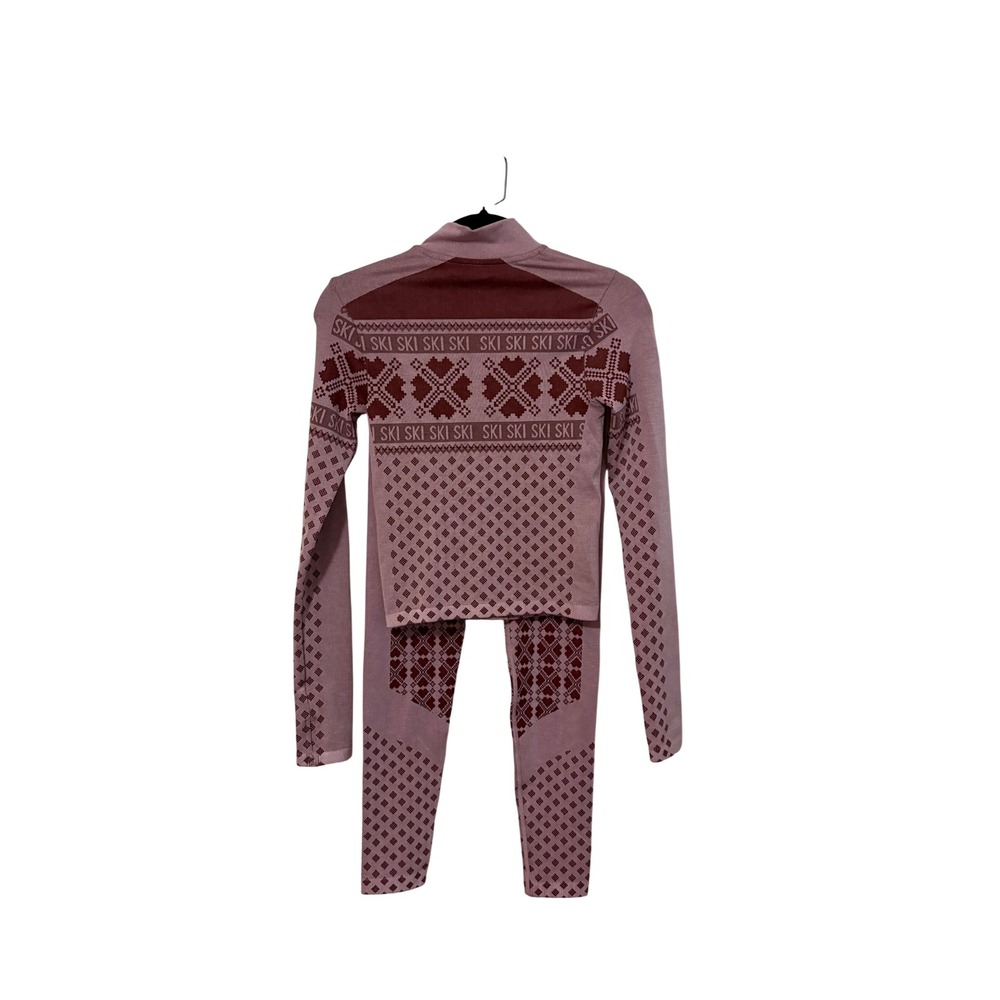 All In Motion Women Robust Maroon Ski Seamless Jacket and Leggings Set XS/S - Picture 2 of 11